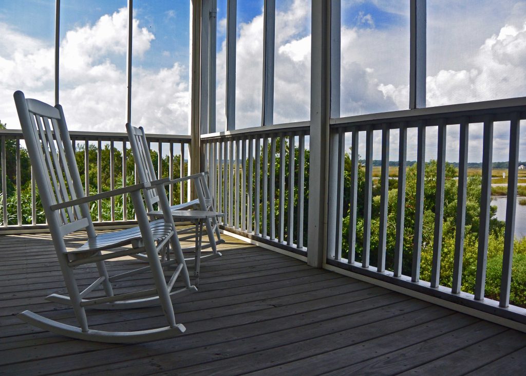 An enclosed deck adds privacy to a West Chester property.